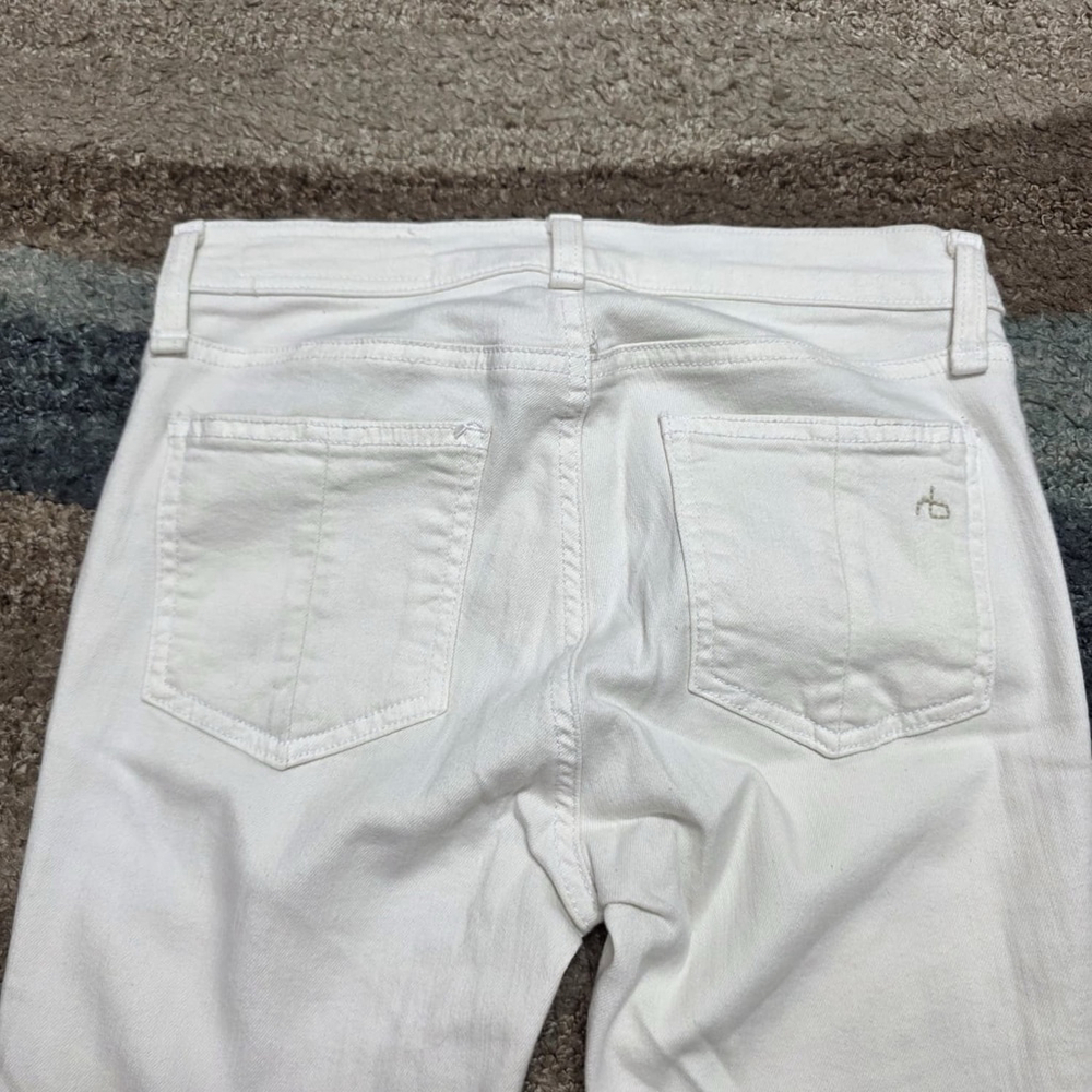 Rag & Bone White Moto Skinny Jeans Zipper Detail Ankle Zip Womens Size 26 - Picture 2 of 9